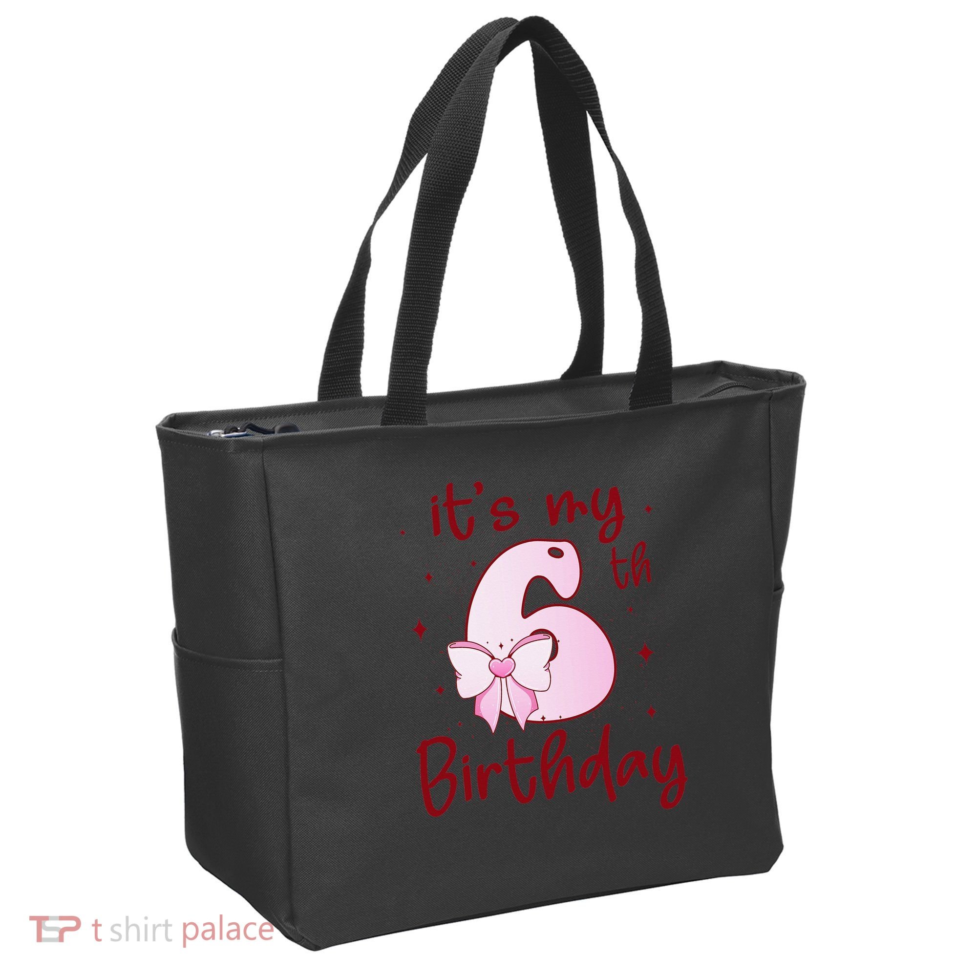 Its My 6th Birthday 6 Years Old Bday Coquette Bow BD Tote Bag