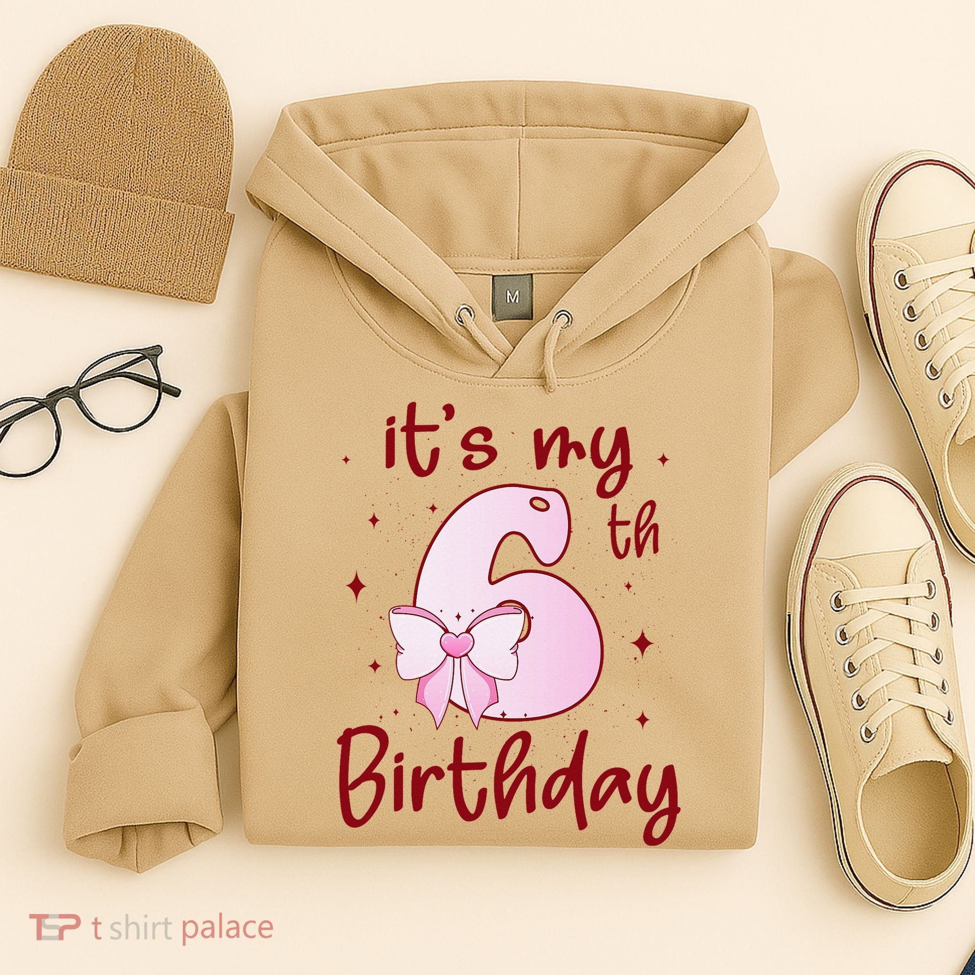 Its My 6th Birthday 6 Years Old Bday Coquette Bow BD Hoodie