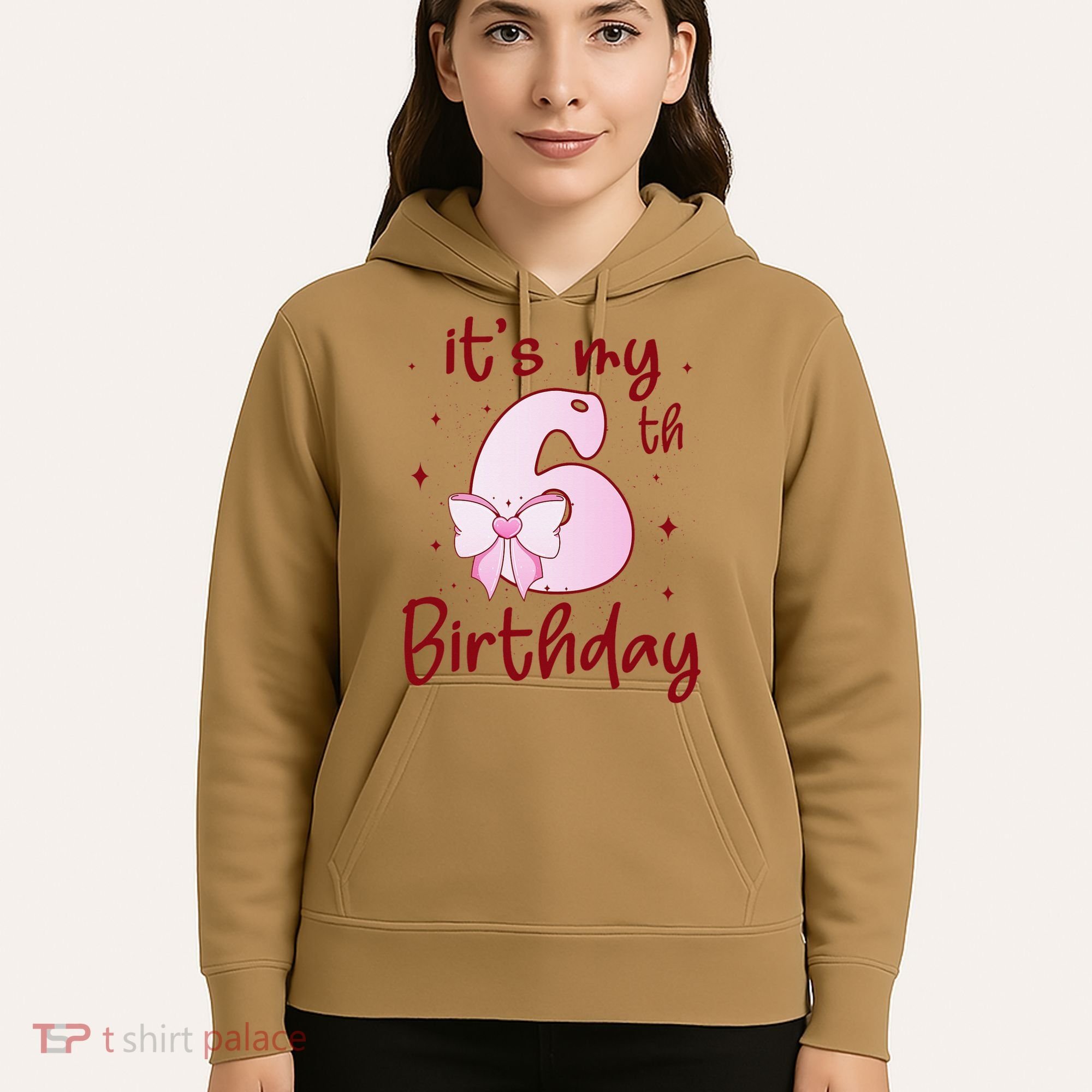 Its My 6th Birthday 6 Years Old Bday Coquette Bow BD Hoodie