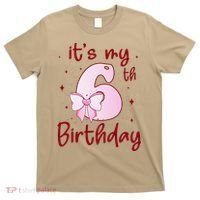 Its My 6th Birthday 6 Years Old Bday Coquette Bow BD T-Shirt thumb 0