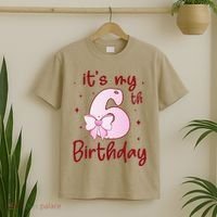 Its My 6th Birthday 6 Years Old Bday Coquette Bow BD T-Shirt thumb 2