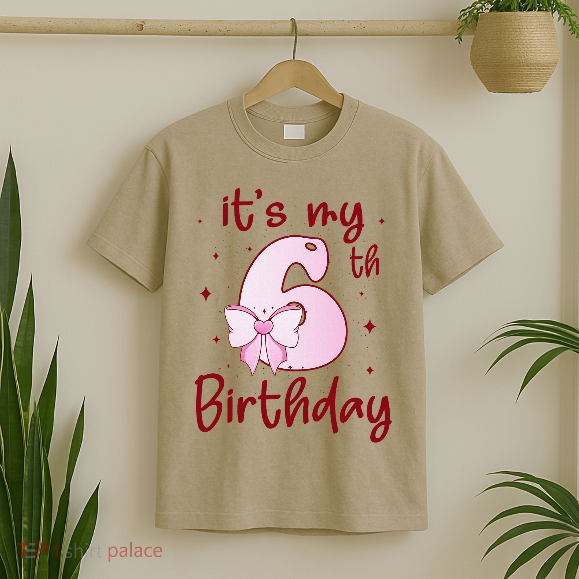 Its My 6th Birthday 6 Years Old Bday Coquette Bow BD T-Shirt