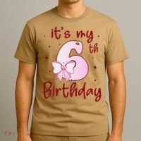 Its My 6th Birthday 6 Years Old Bday Coquette Bow BD T-Shirt thumb 3