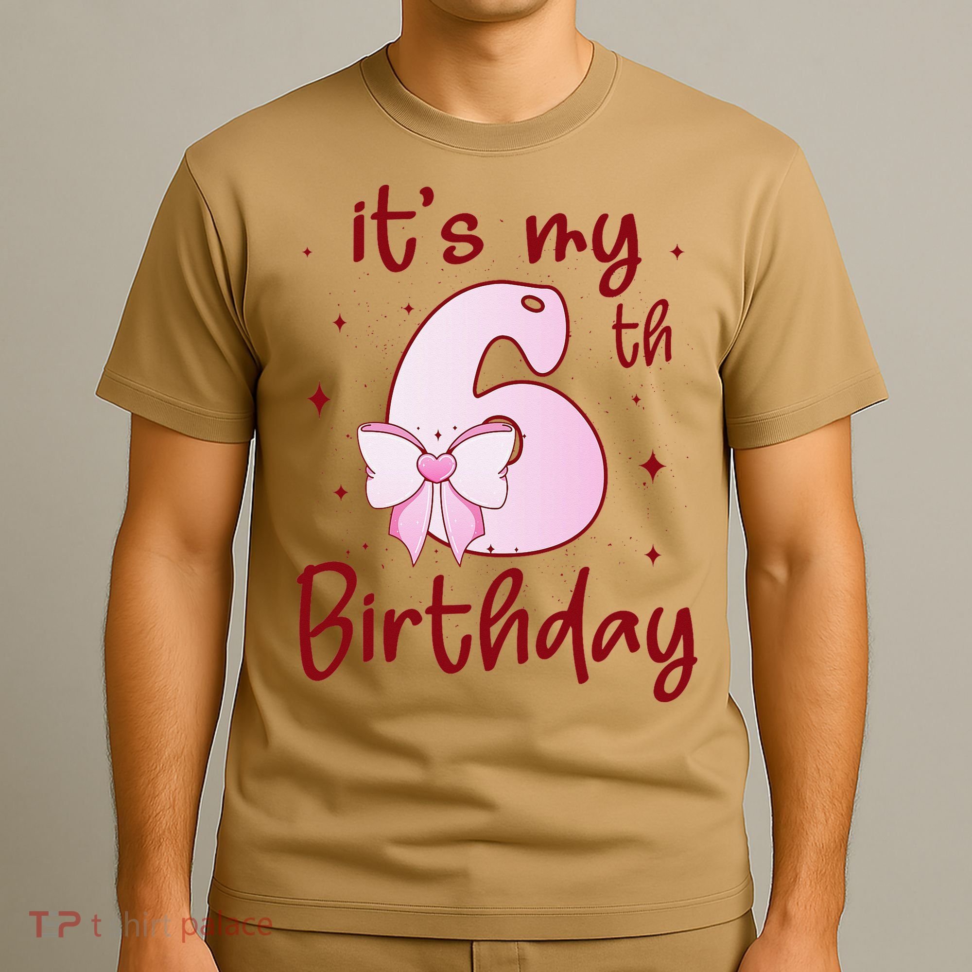 Its My 6th Birthday 6 Years Old Bday Coquette Bow BD T-Shirt