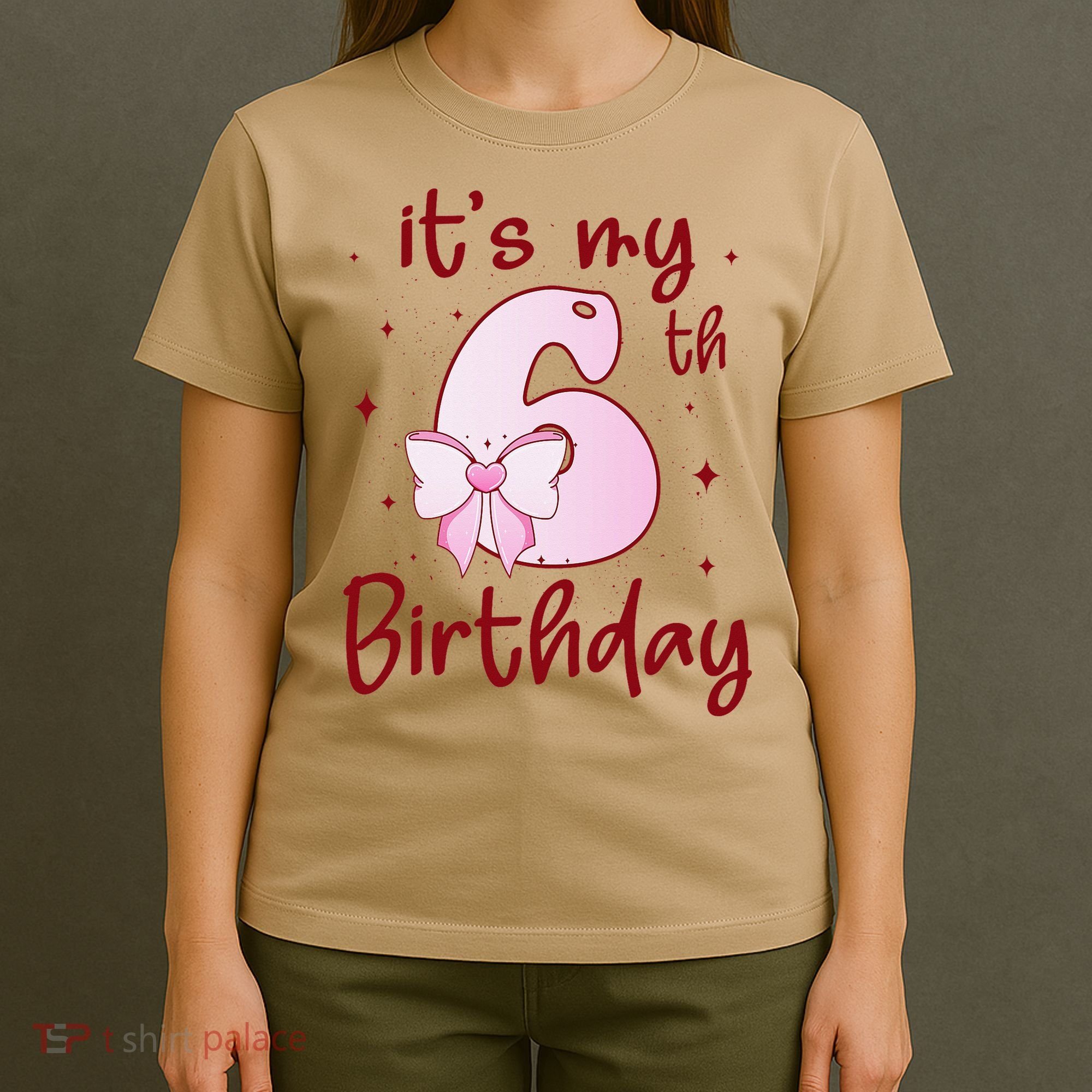 Its My 6th Birthday 6 Years Old Bday Coquette Bow BD T-Shirt