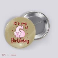 Its My 6th Birthday 6 Years Old Bday Coquette Bow BD Button thumb 0