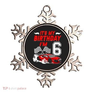 ItS My 6th Birthday Boy Race Car Racing 6 Years Old Ornament