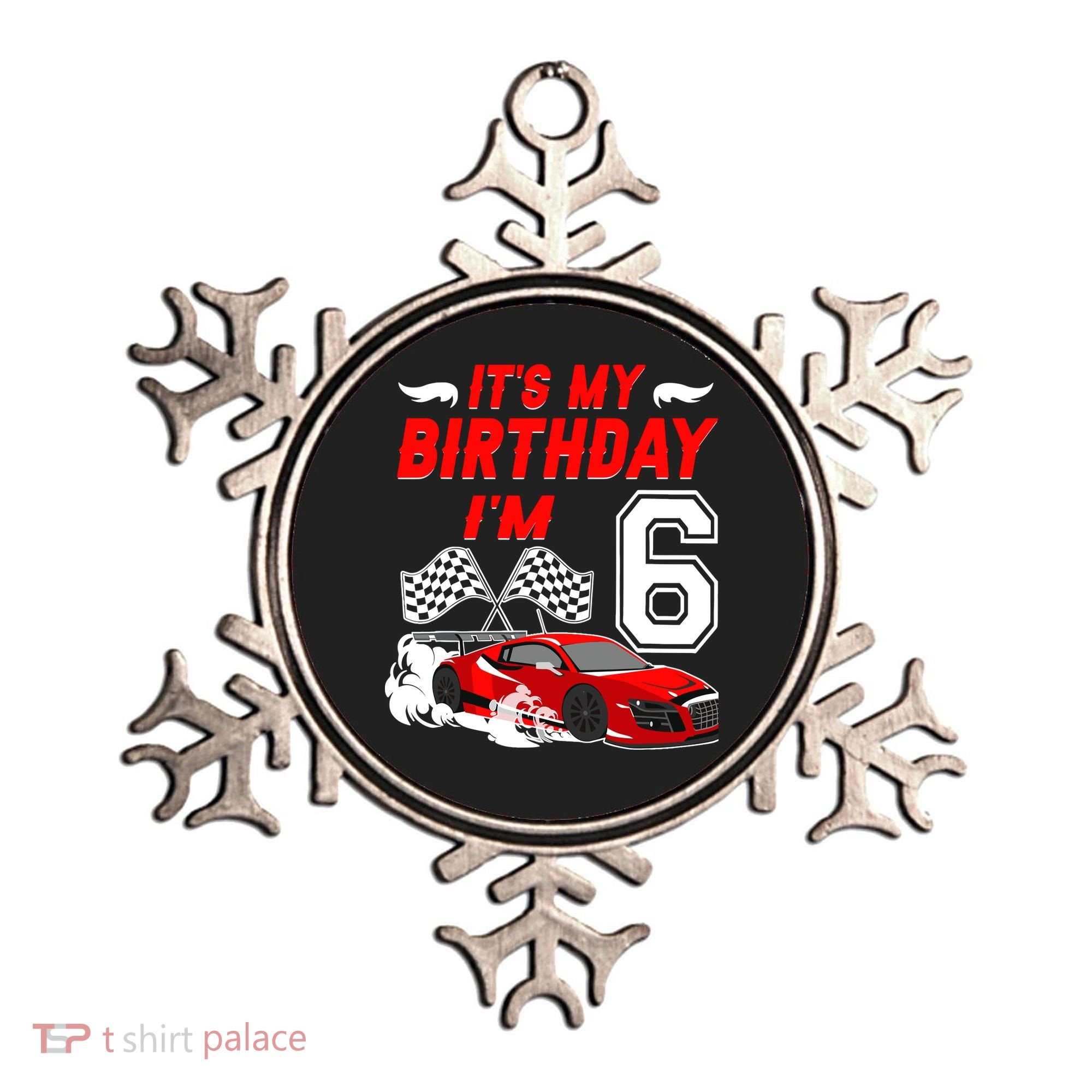 ItS My 6th Birthday Boy Race Car Racing 6 Years Old Ornament