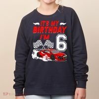 ItS My 6th Birthday Boy Race Car Racing 6 Years Old Women's Sweatshirt thumb 0
