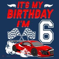 ItS My 6th Birthday Boy Race Car Racing 6 Years Old Doggie Tank thumb 4