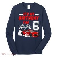 ItS My 6th Birthday Boy Race Car Racing 6 Years Old Long Sleeve Shirt thumb 0