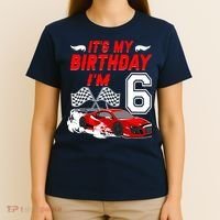 ItS My 6th Birthday Boy Race Car Racing 6 Years Old T-Shirt thumb 4