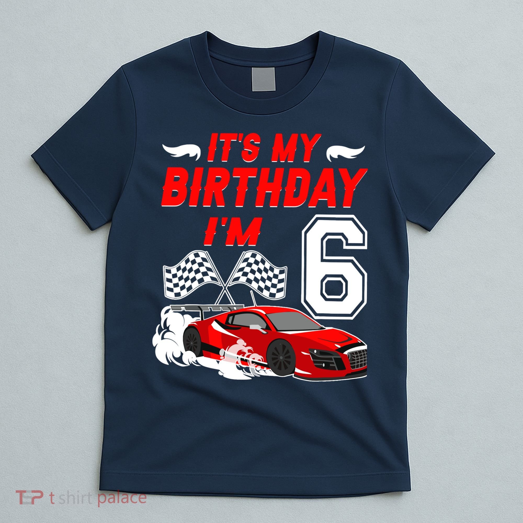 ItS My 6th Birthday Boy Race Car Racing 6 Years Old T-Shirt