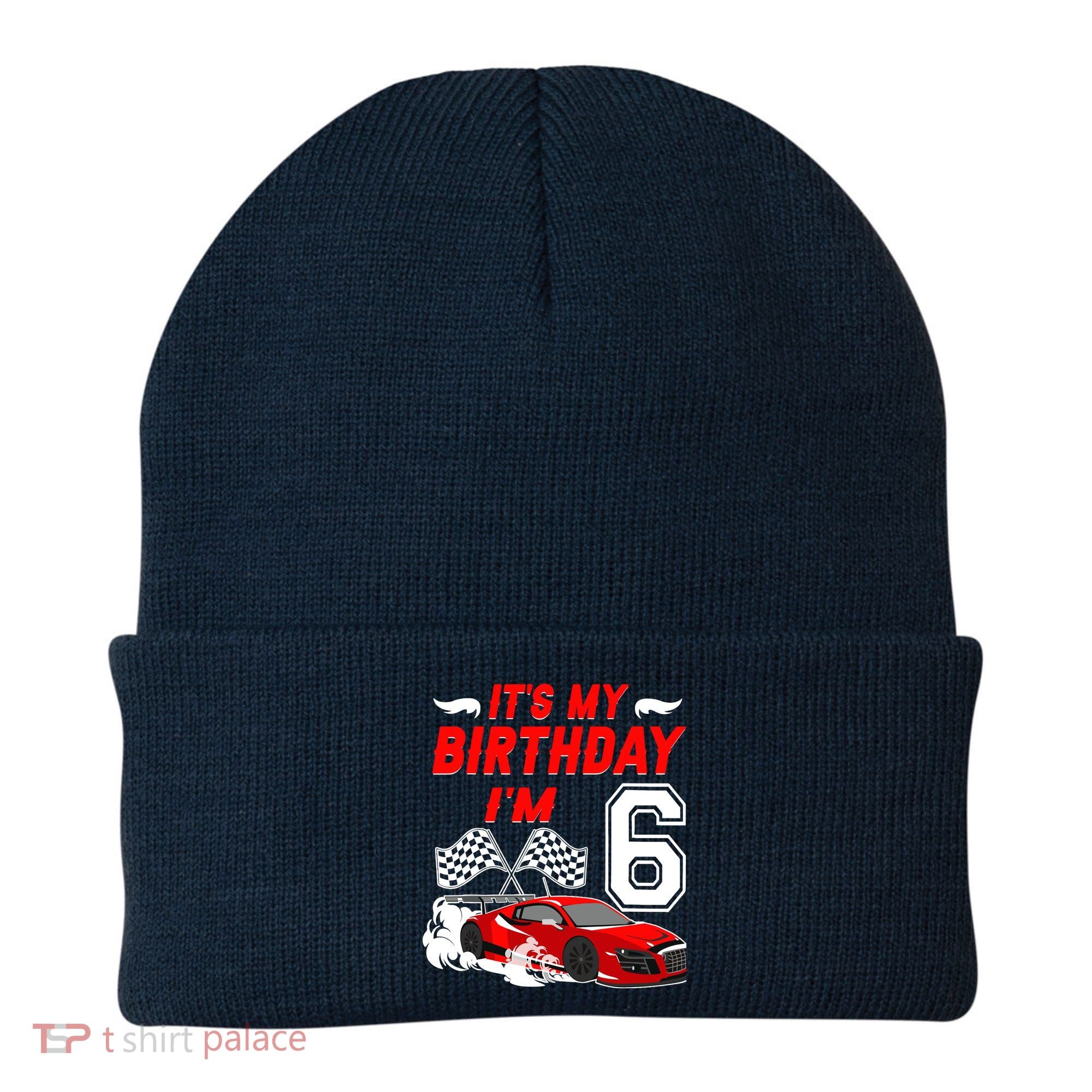 ItS My 6th Birthday Boy Race Car Racing 6 Years Old Beanie