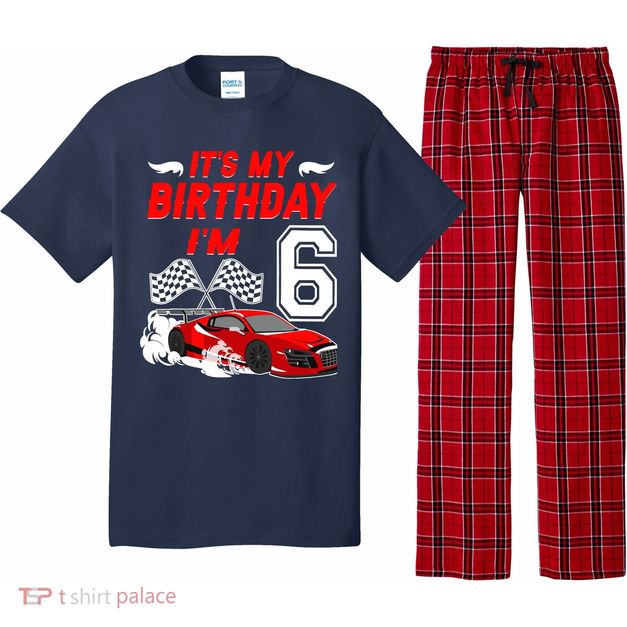 ItS My 6th Birthday Boy Race Car Racing 6 Years Old Pajama Set