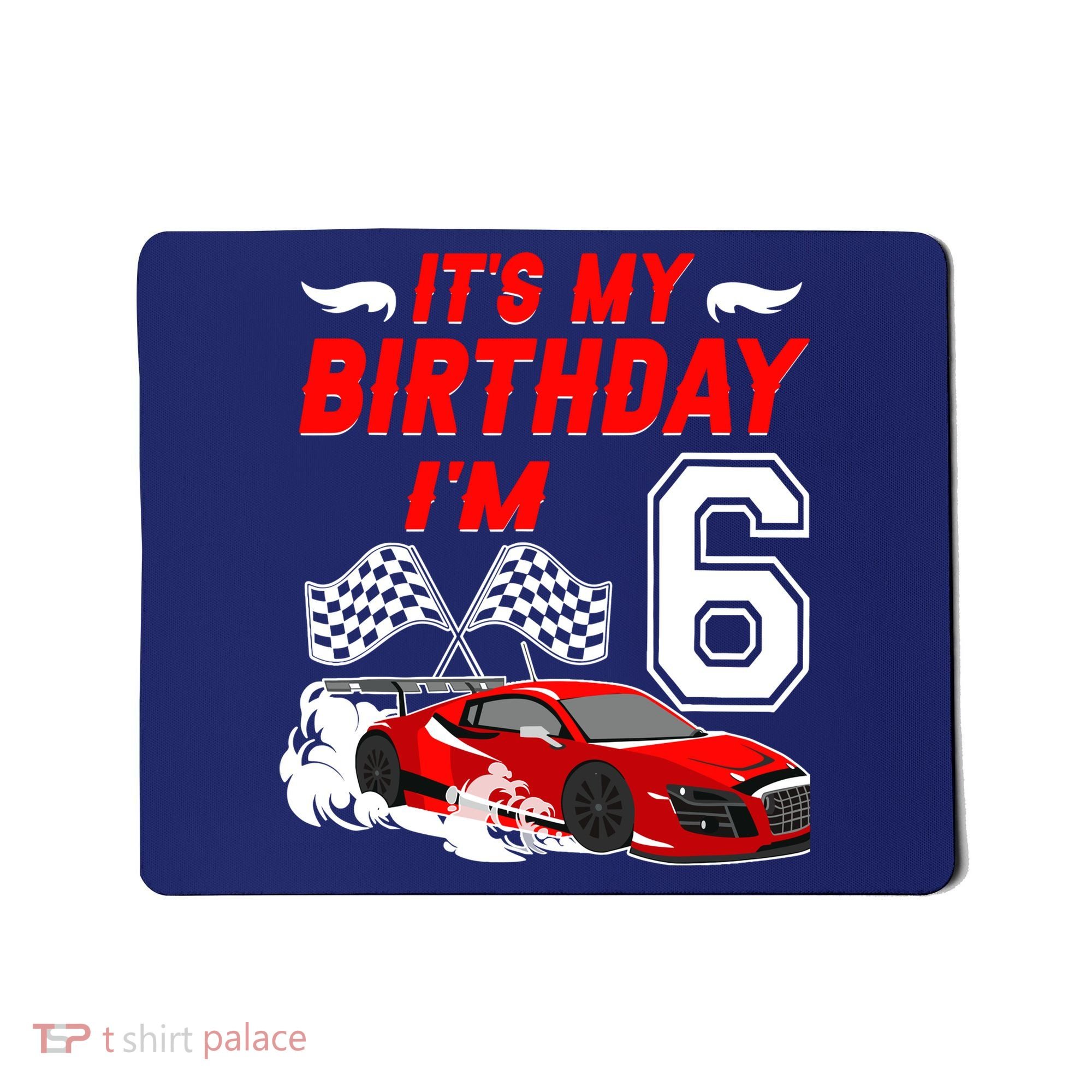 ItS My 6th Birthday Boy Race Car Racing 6 Years Old Mousepad