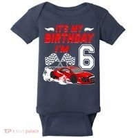 ItS My 6th Birthday Boy Race Car Racing 6 Years Old Baby Bodysuit thumb 0