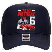 ItS My 6th Birthday Boy Race Car Racing 6 Years Old Hat thumb 0