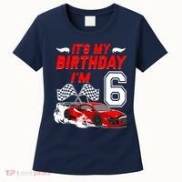 ItS My 6th Birthday Boy Race Car Racing 6 Years Old Women's T-Shirt thumb 0