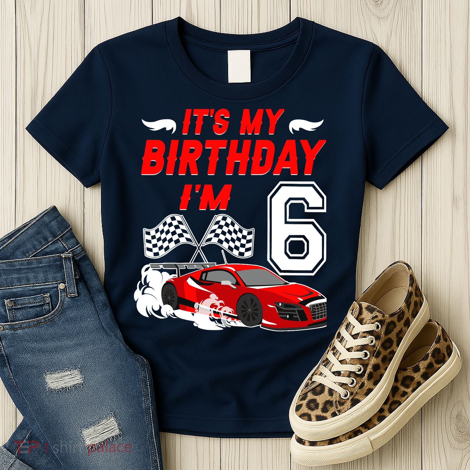 ItS My 6th Birthday Boy Race Car Racing 6 Years Old Women's T-Shirt