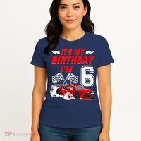 ItS My 6th Birthday Boy Race Car Racing 6 Years Old Women's T-Shirt thumb 4