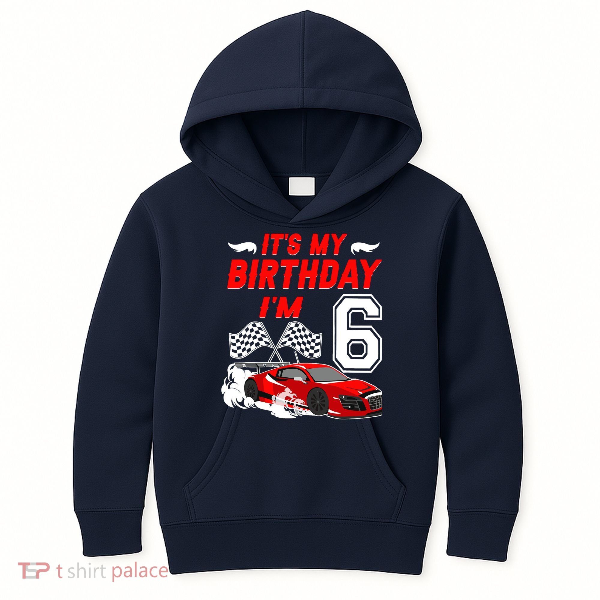 ItS My 6th Birthday Boy Race Car Racing 6 Years Old Kids Hoodie