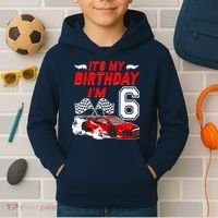 ItS My 6th Birthday Boy Race Car Racing 6 Years Old Kids Hoodie thumb 2