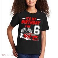 ItS My 6th Birthday Boy Race Car Racing 6 Years Old Kids T-Shirt thumb 2