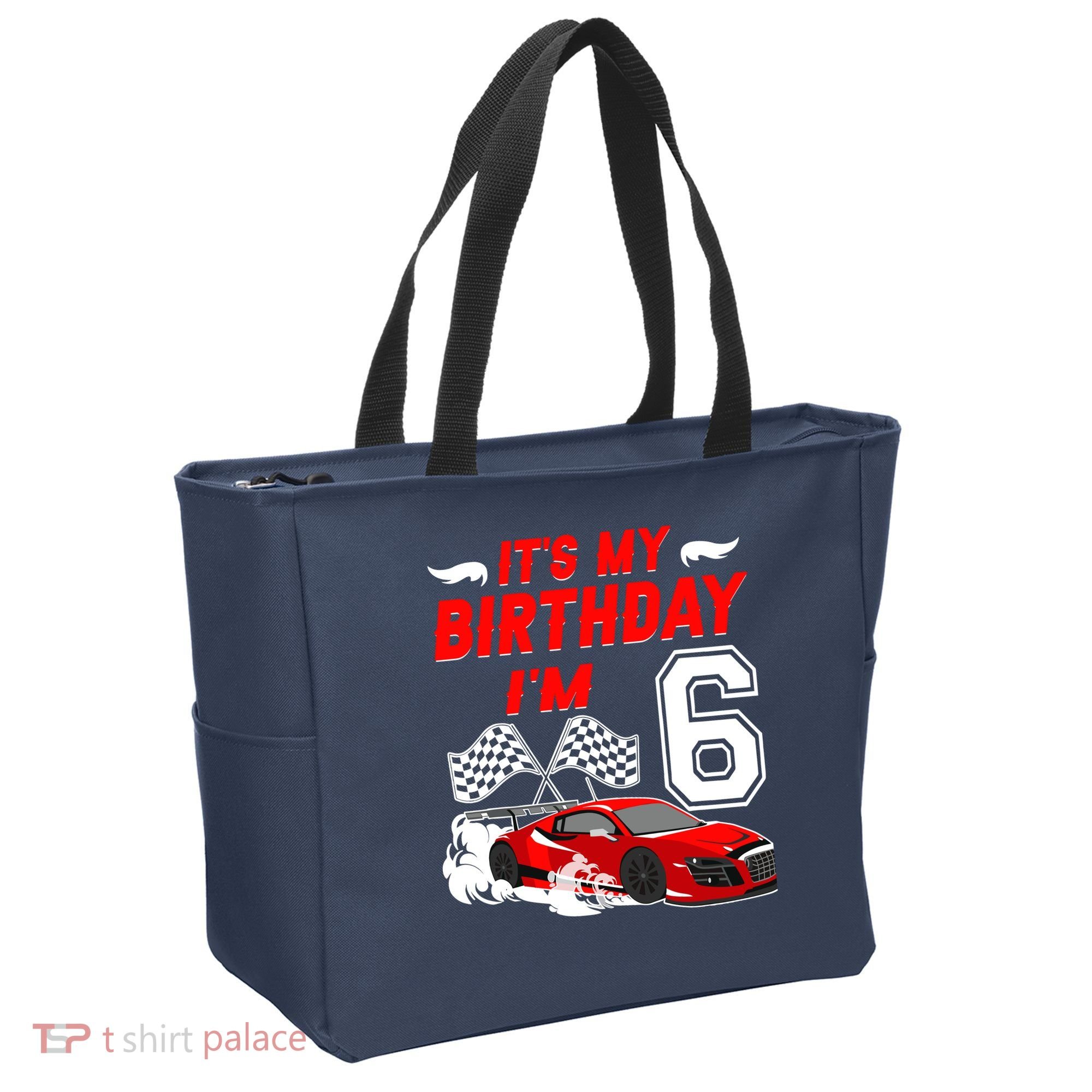 ItS My 6th Birthday Boy Race Car Racing 6 Years Old Tote Bag