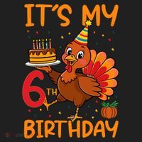ItS My 6th Birthday Party Thanksgiving Turkey Birthday Bday Women's Sweatshirt thumb 2