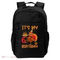 ItS My 6th Birthday Party Thanksgiving Turkey Birthday Bday Backpack thumb 0