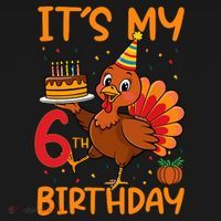 ItS My 6th Birthday Party Thanksgiving Turkey Birthday Bday Women's Tank Top thumb 5