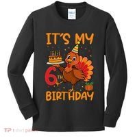 ItS My 6th Birthday Party Thanksgiving Turkey Birthday Bday Kids Long Sleeve Shirt thumb 0