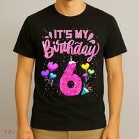 Its My 6th Birthday Doughnut Happy 6 Years Old Girl Kids T-Shirt thumb 3