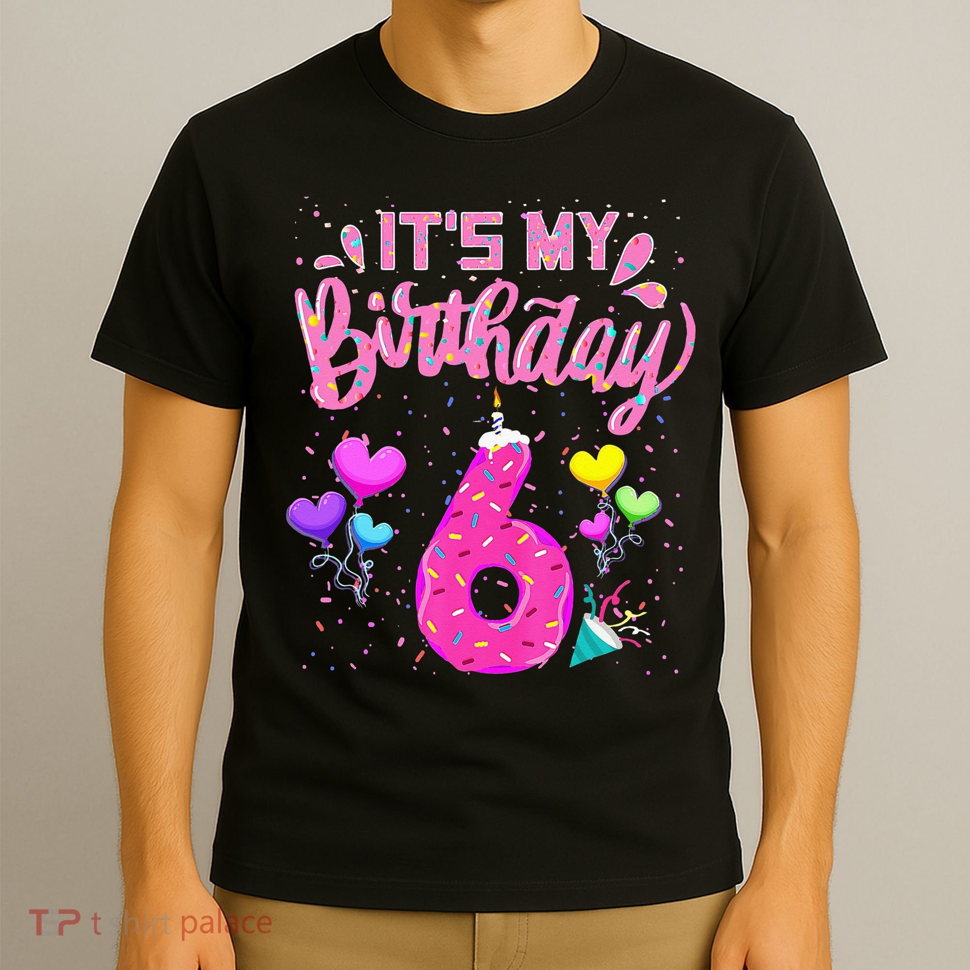 Its My 6th Birthday Doughnut Happy 6 Years Old Girl Kids T-Shirt