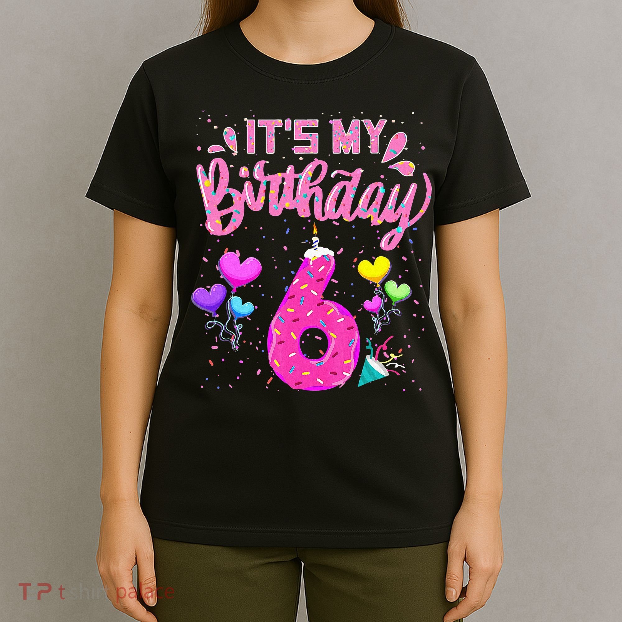 Its My 6th Birthday Doughnut Happy 6 Years Old Girl Kids T-Shirt