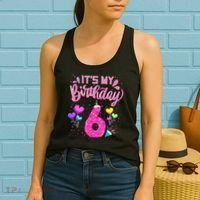 Its My 6th Birthday Doughnut Happy 6 Years Old Girl Kids Women's Tank Top thumb 2