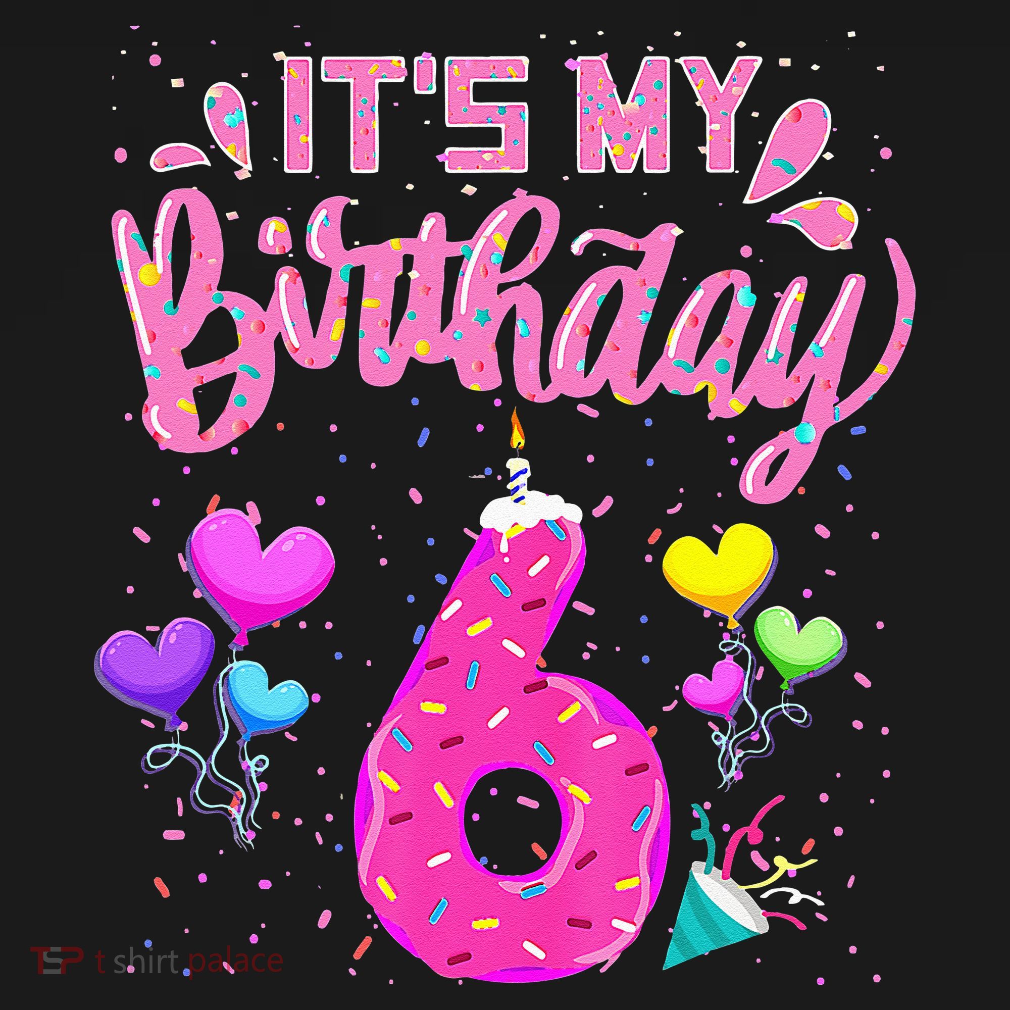 Its My 6th Birthday Doughnut Happy 6 Years Old Girl Kids Women's Tank Top