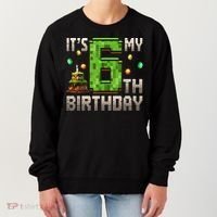 It'S My 6th Birthday 6 Year Old Gamer Pixel Birthday Boy Style Women's Sweatshirt thumb 0
