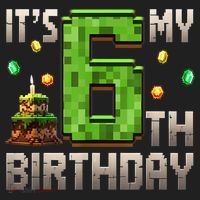 It'S My 6th Birthday 6 Year Old Gamer Pixel Birthday Boy Style Women's Sweatshirt thumb 2