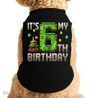 It'S My 6th Birthday 6 Year Old Gamer Pixel Birthday Boy Style Doggie Tank thumb 0