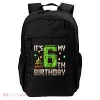 It'S My 6th Birthday 6 Year Old Gamer Pixel Birthday Boy Style Backpack thumb 0