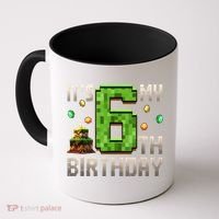 It'S My 6th Birthday 6 Year Old Gamer Pixel Birthday Boy Style Coffee Mug thumb 0