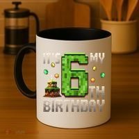 It'S My 6th Birthday 6 Year Old Gamer Pixel Birthday Boy Style Coffee Mug thumb 4