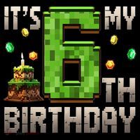 It'S My 6th Birthday 6 Year Old Gamer Pixel Birthday Boy Style Coffee Mug thumb 5