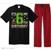 It'S My 6th Birthday 6 Year Old Gamer Pixel Birthday Boy Style Pajama Set thumb 0