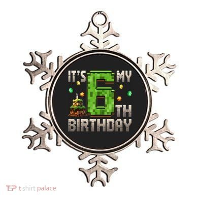 It'S My 6th Birthday 6 Year Old Gamer Pixel Birthday Boy Style Ornament