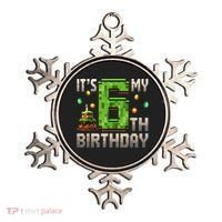 It'S My 6th Birthday 6 Year Old Gamer Pixel Birthday Boy Style Ornament thumb 0