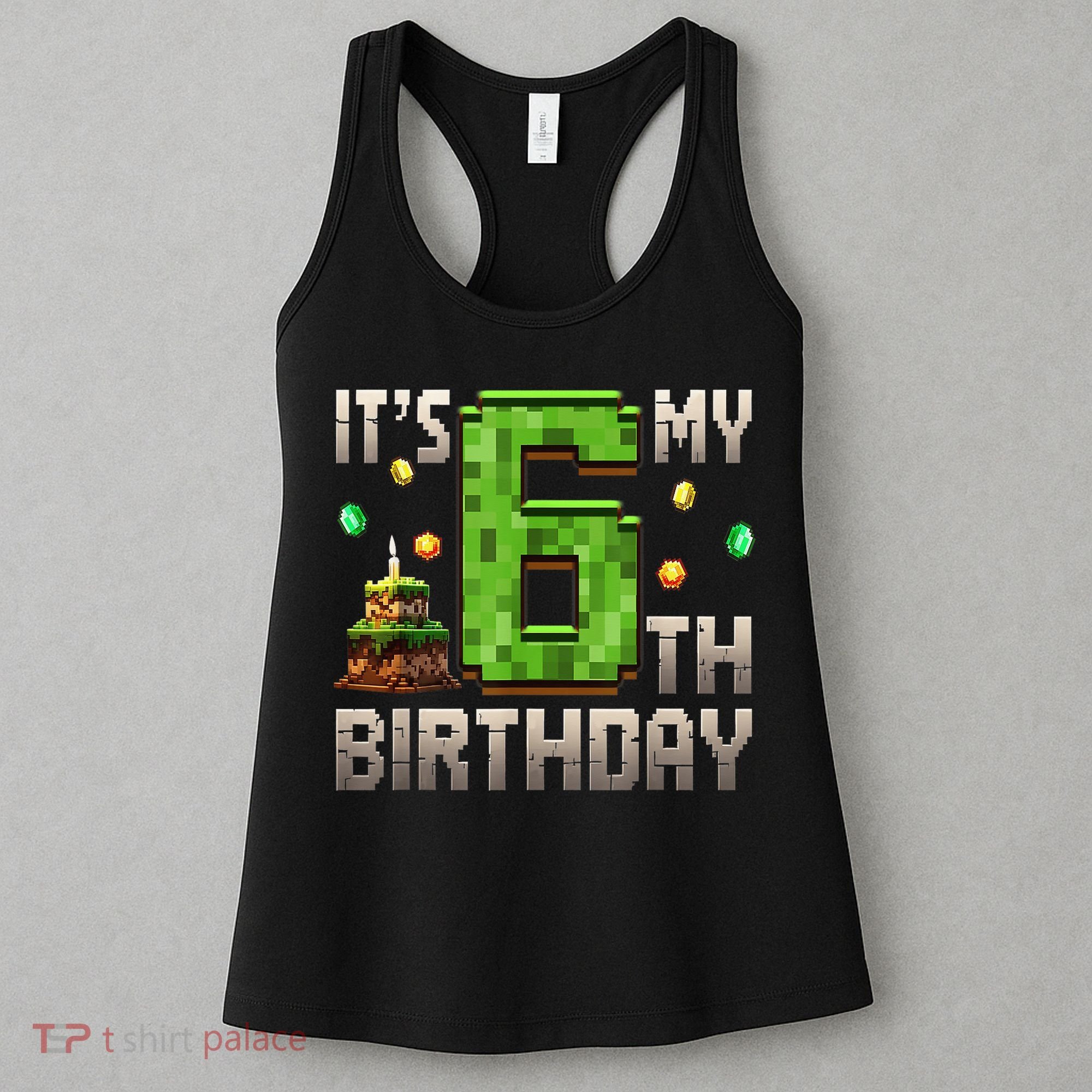 It'S My 6th Birthday 6 Year Old Gamer Pixel Birthday Boy Style Women's Tank Top
