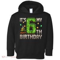 It'S My 6th Birthday 6 Year Old Gamer Pixel Birthday Boy Style Toddler Hoodie thumb 0
